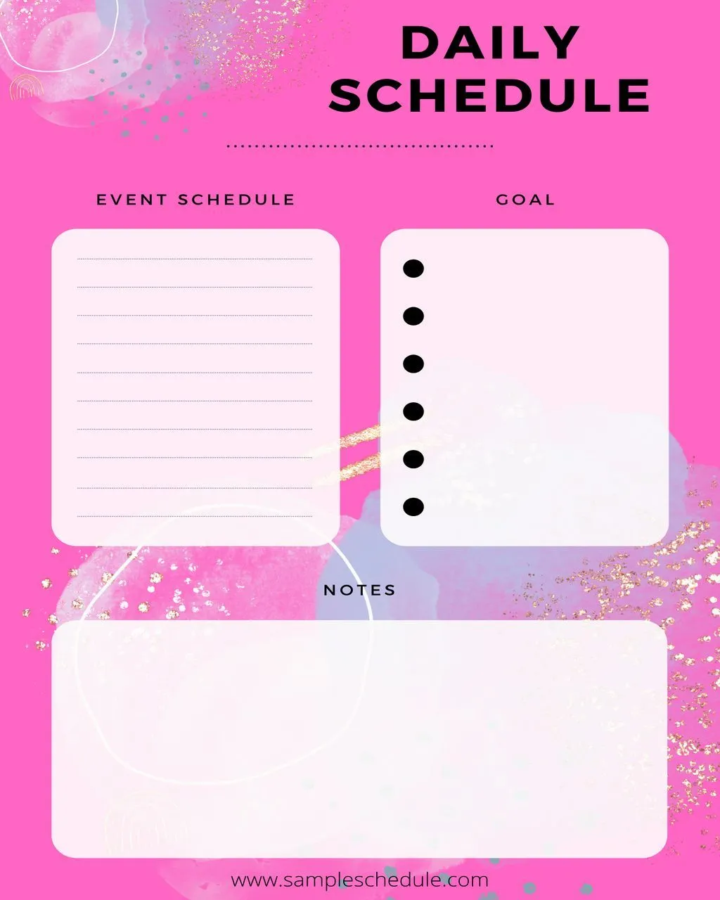 Printable Schedule Template Daily 10