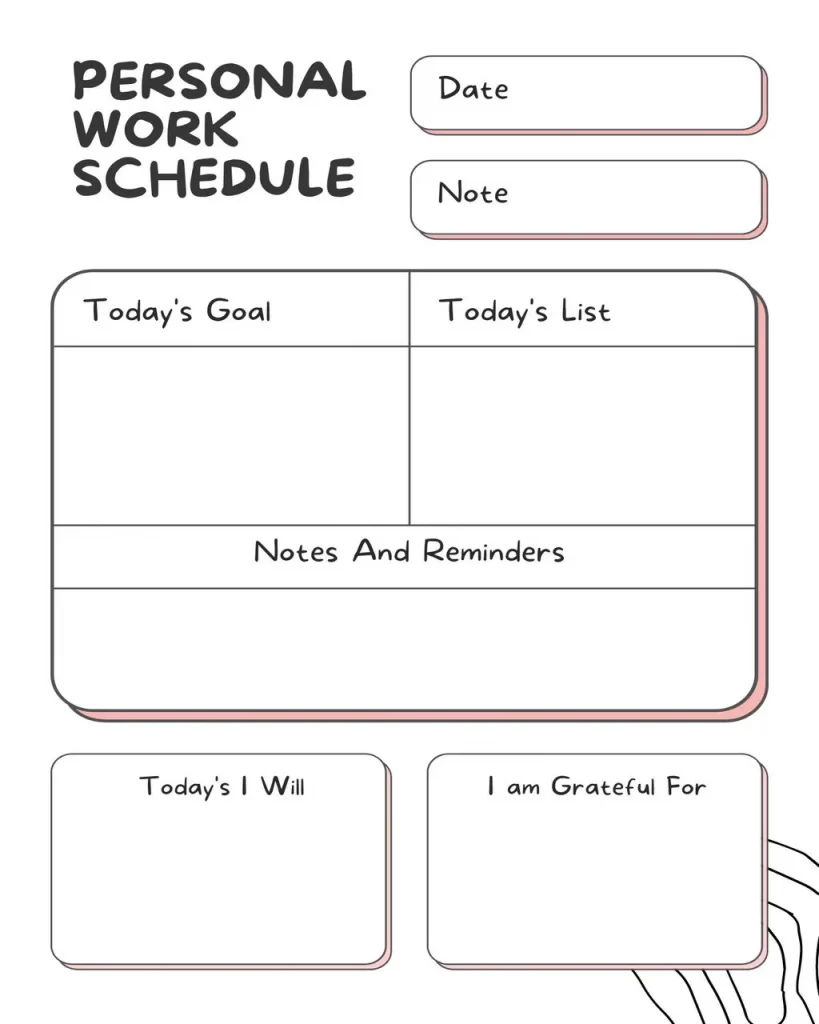 Printable Work Schedule Template 04