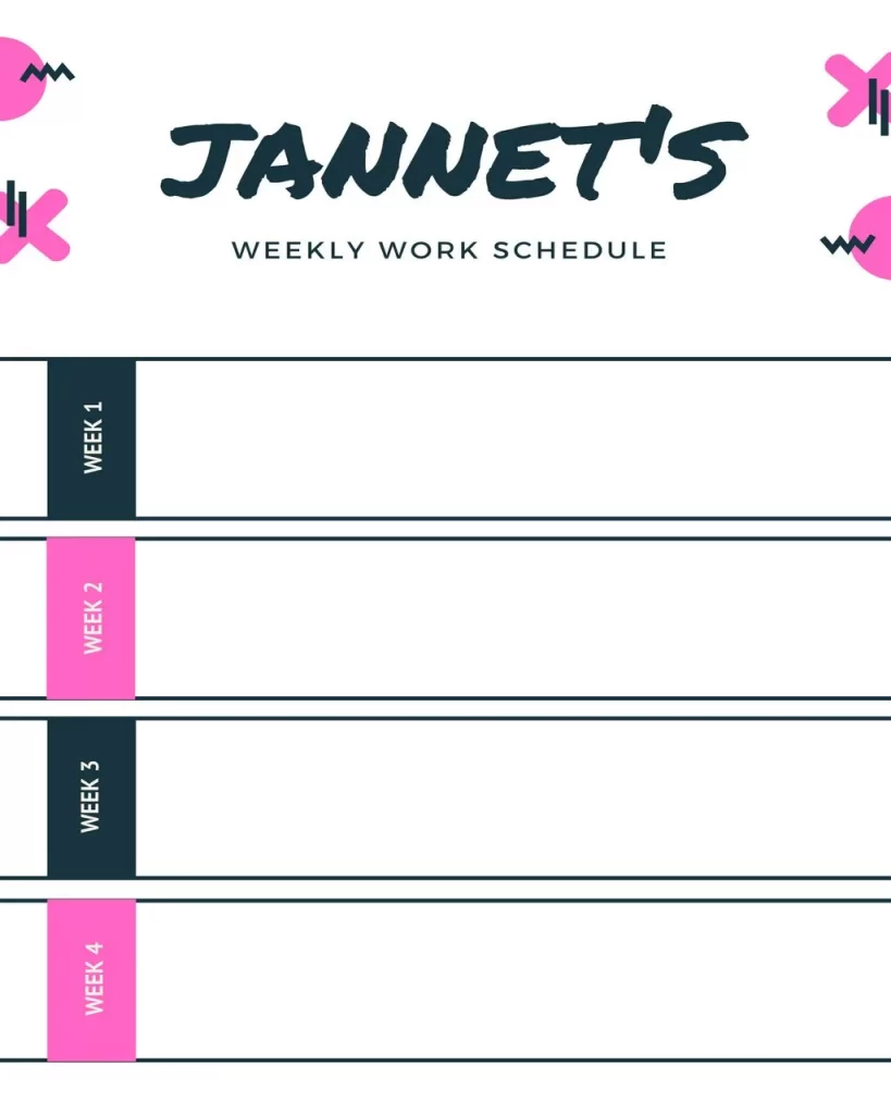 Printable Work Schedule Template 10