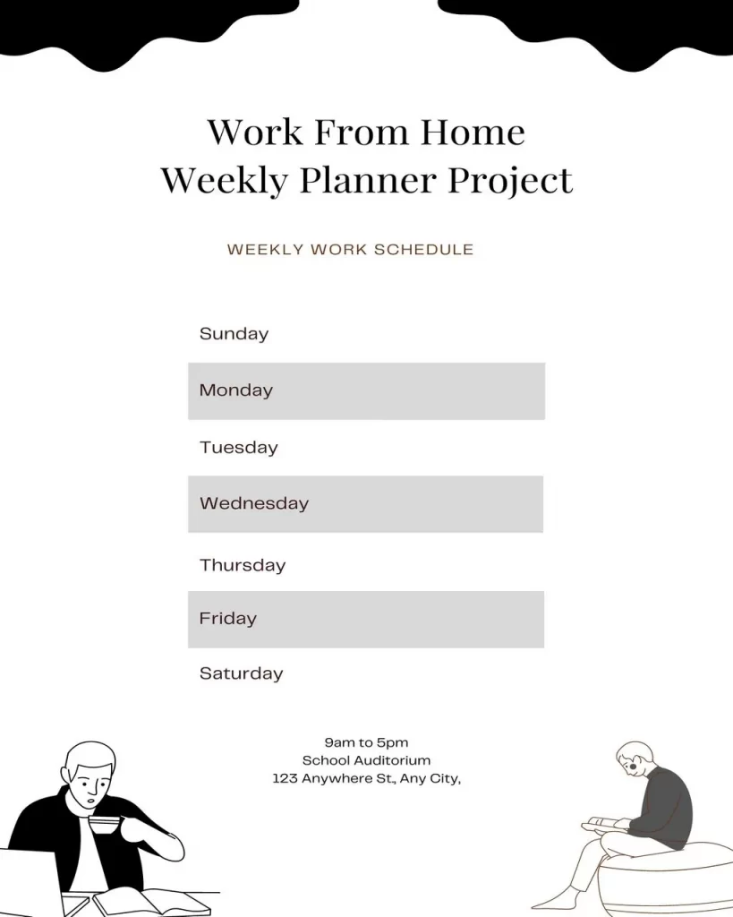 Work From Home Schedule Template 11