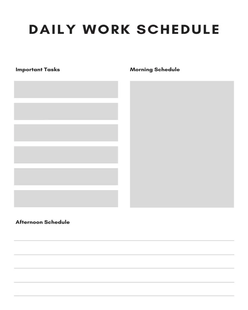 Printable Work Schedule Template 12