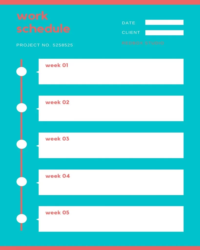 Printable Work Schedule Template 15