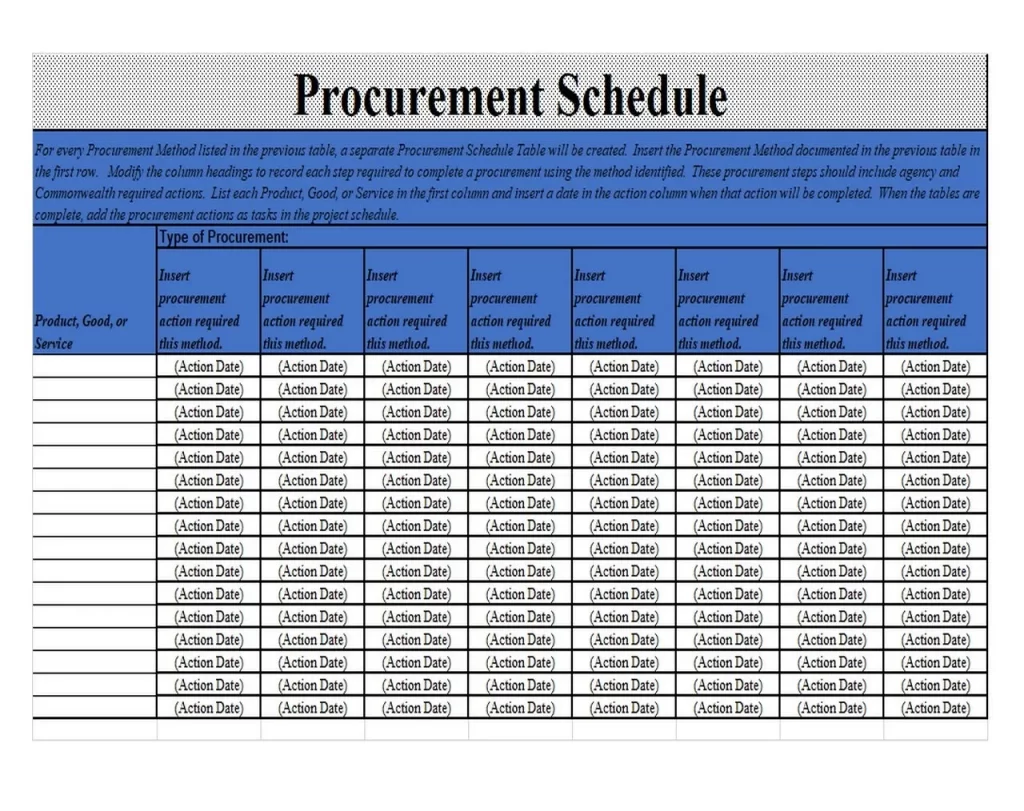 Procurement Schedule 01