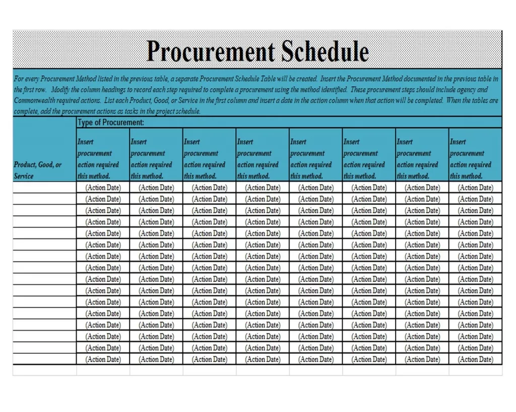 Procurement Schedule 02