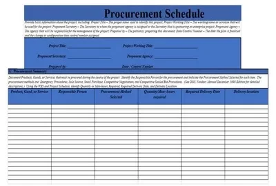 Procurement Schedule Featured