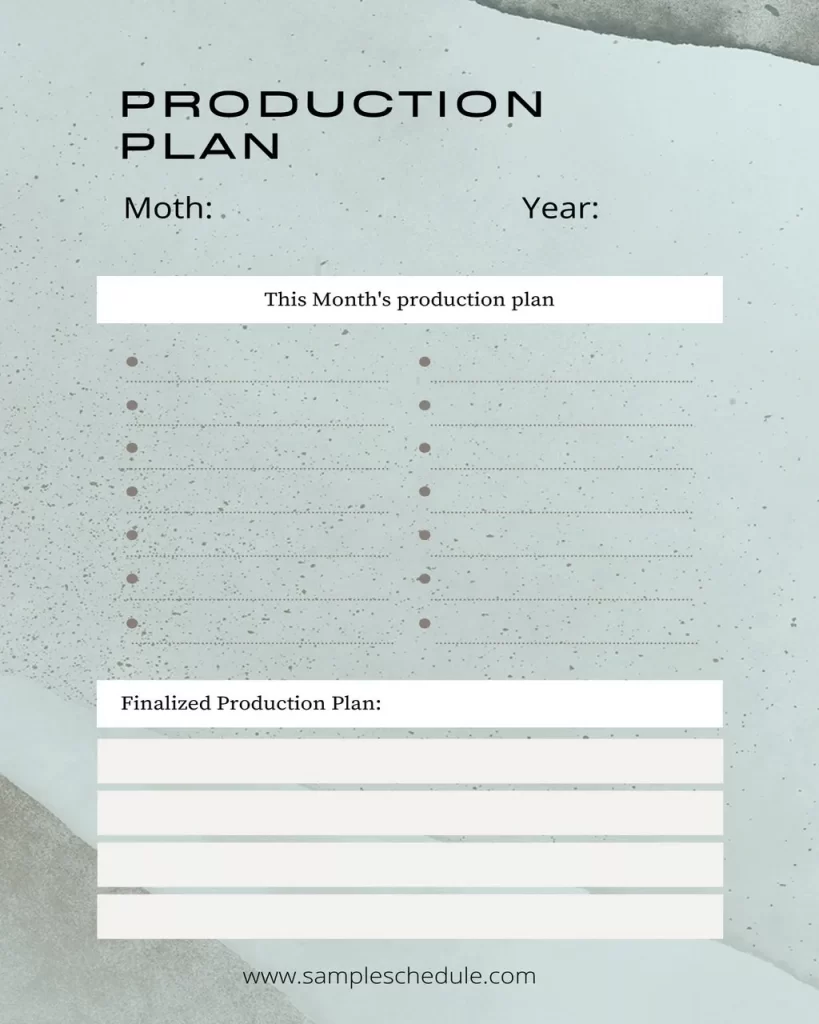 Production Plan Template 04