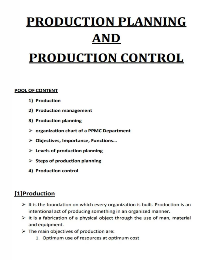 Production Plan Template 08