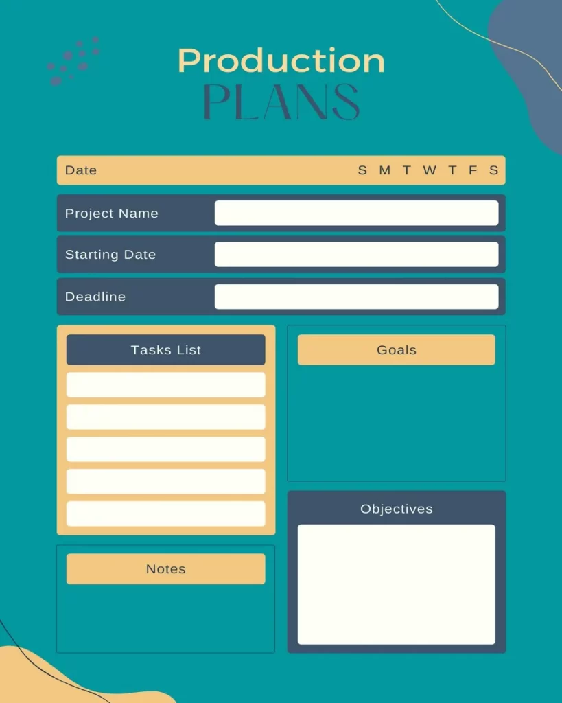 Production Plan Template 11