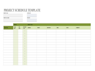 project schedule template microsoft excel
