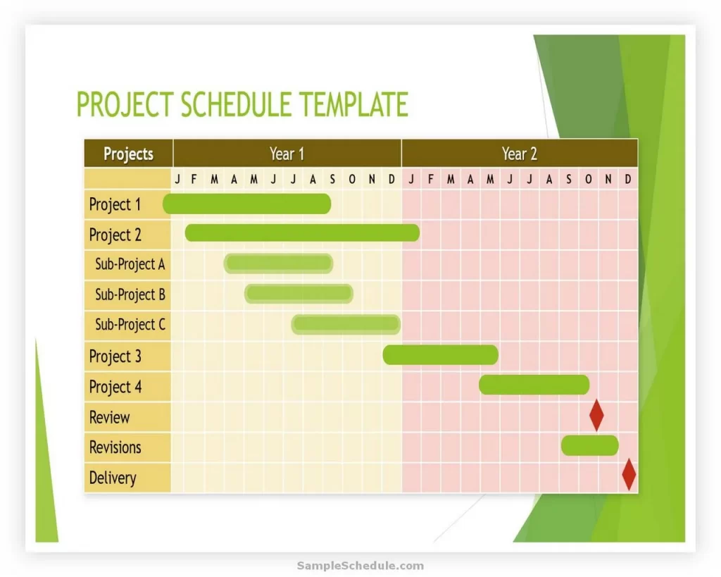 Project Schedule Template PowerPoint