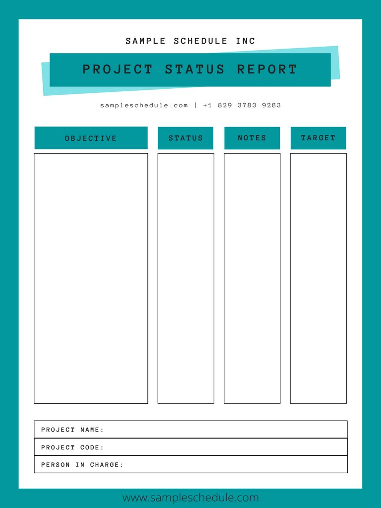 Project Status Report Template 01