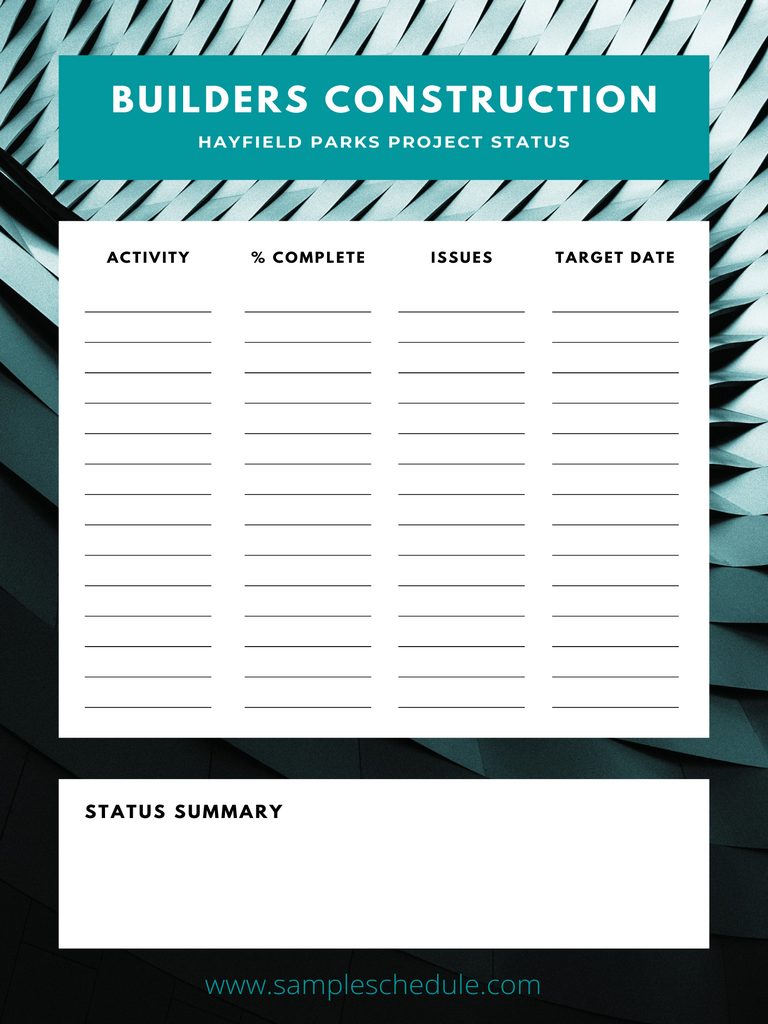 Project Status Report Template 09