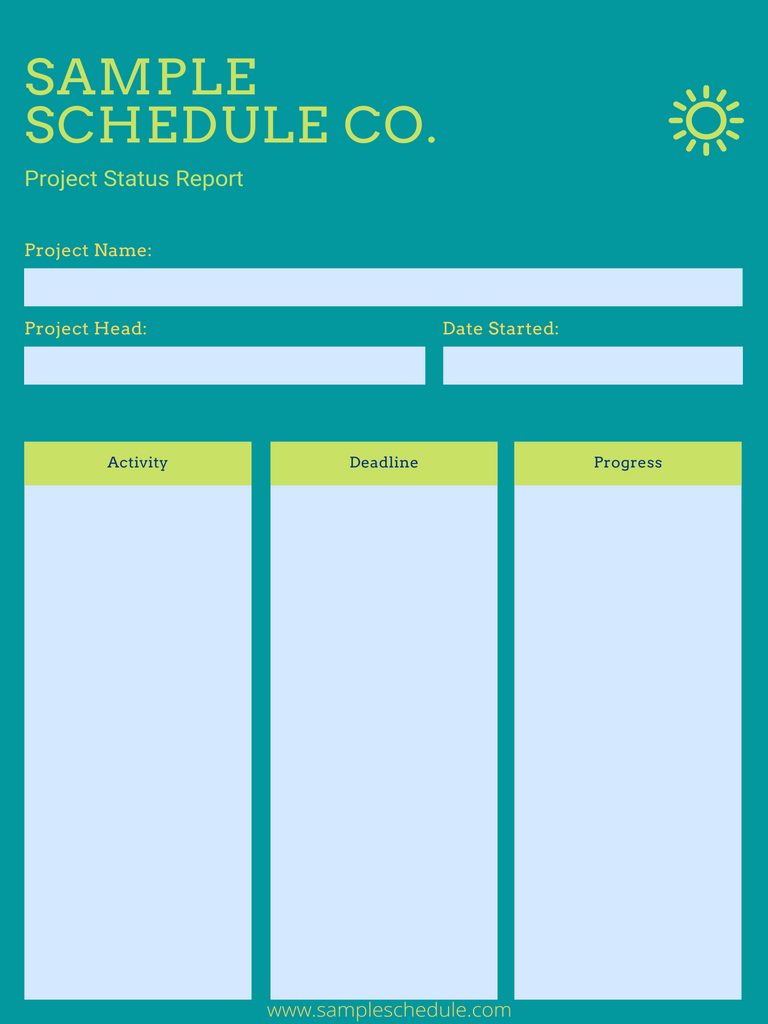 Project Status Report Template 12