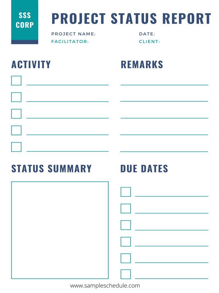 Project Status Report Template 18