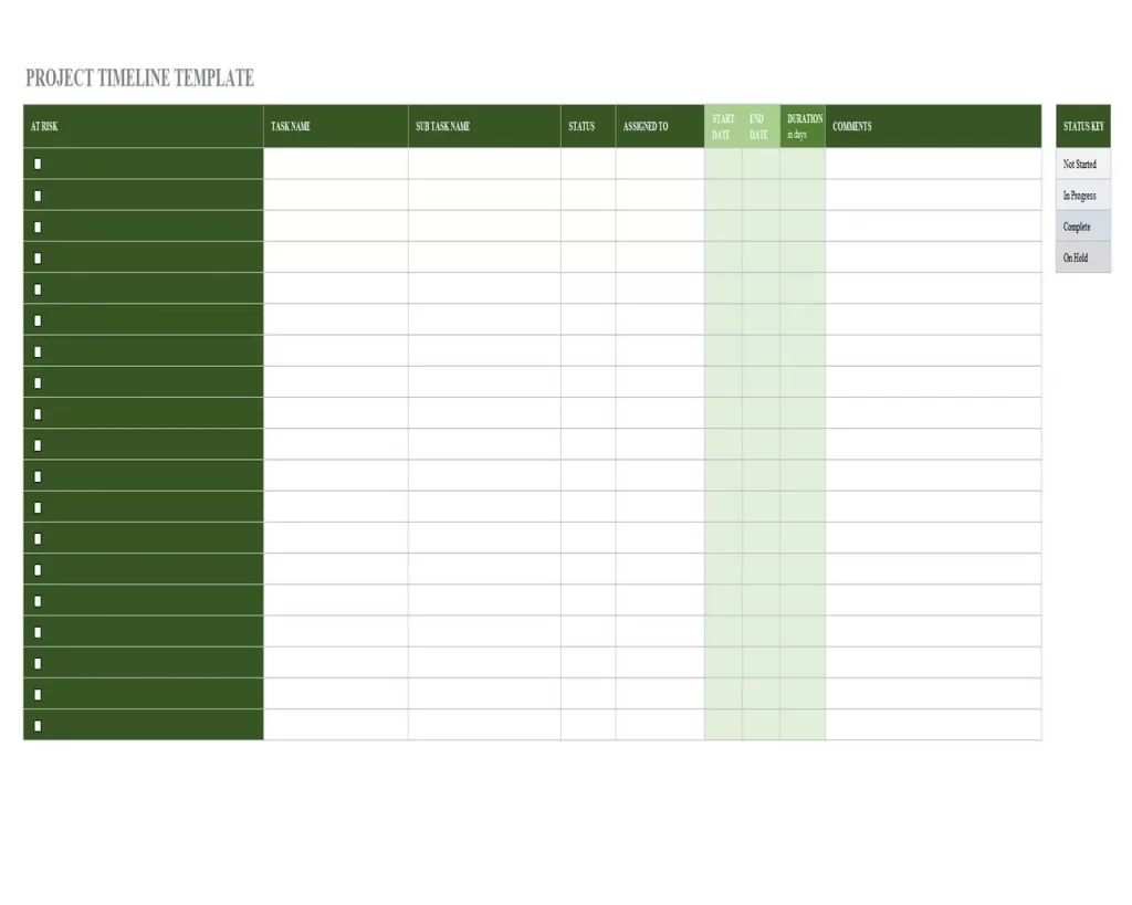 Project Timeline Template - Simple Project Schedule Template Excel