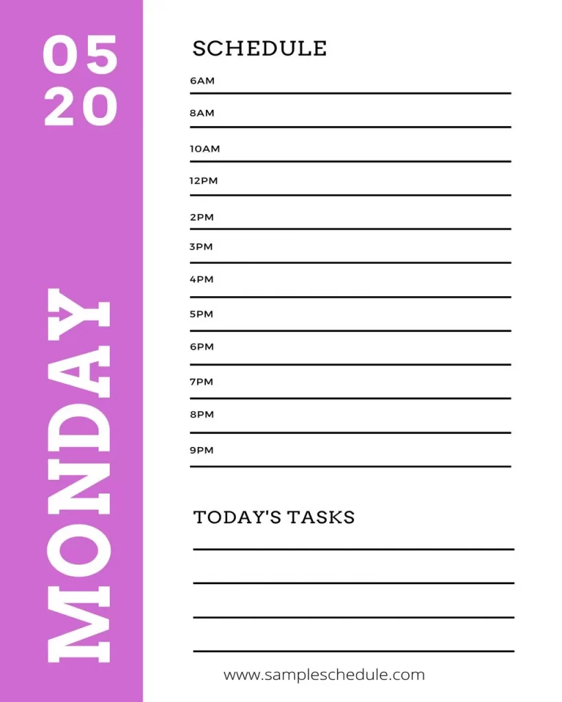 Schedule Template PDF 04