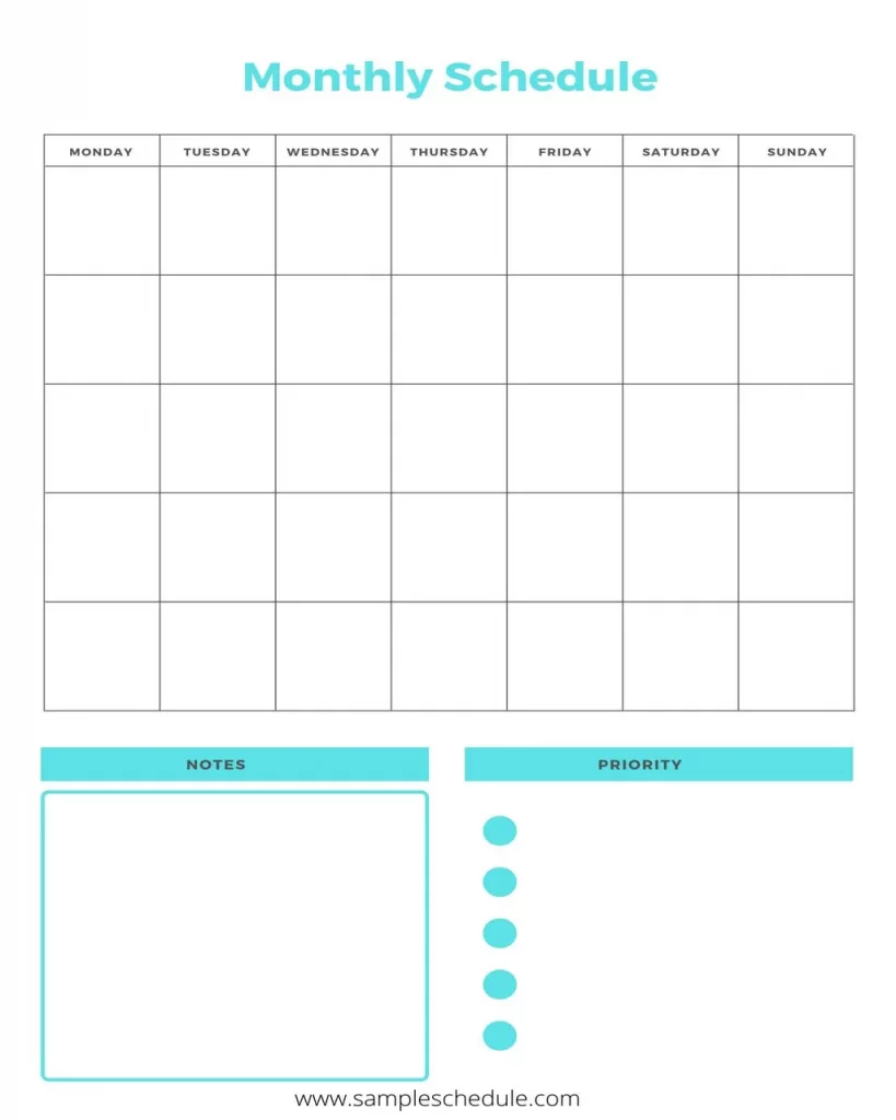 Schedule Template PDF 06