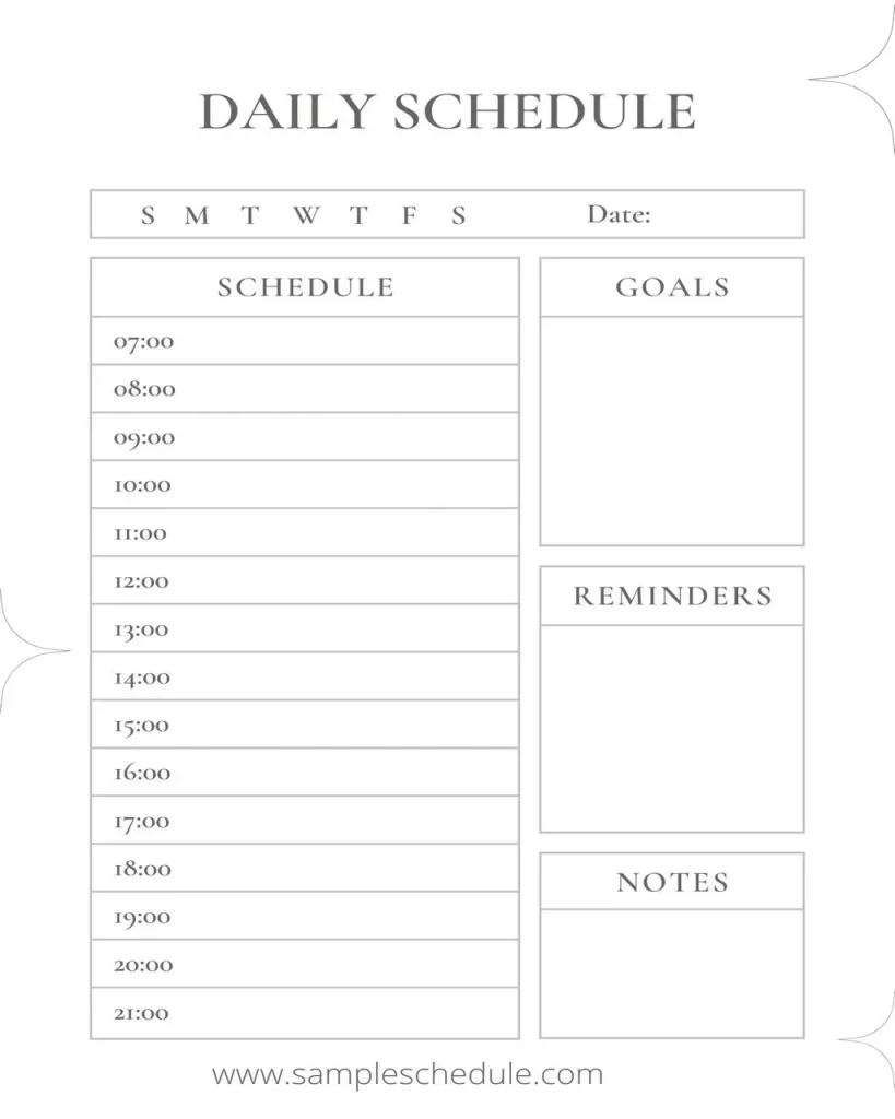 Schedule Template PDF 07
