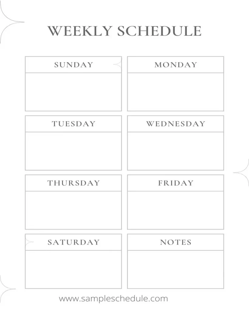 Schedule Template PDF 08