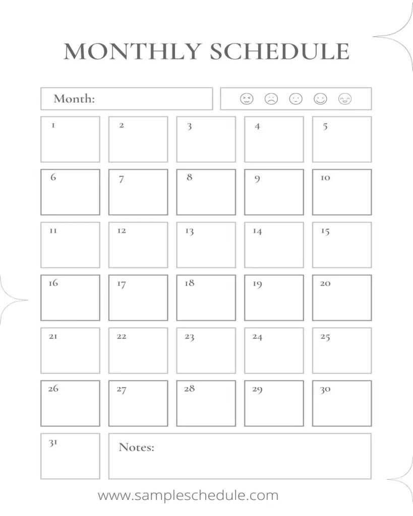 Schedule Template PDF 09