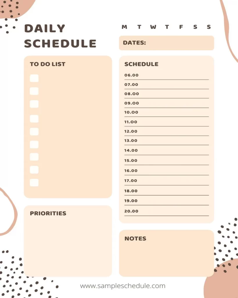 Schedule Template PDF 12