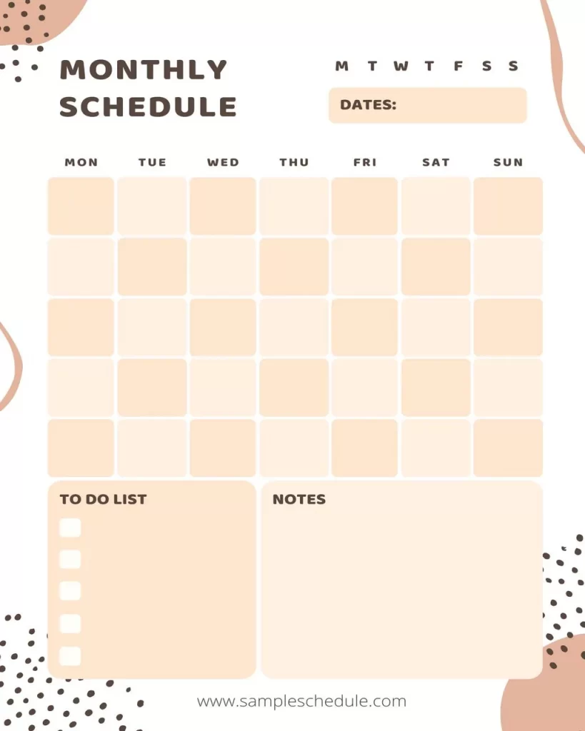 Schedule Template PDF 14