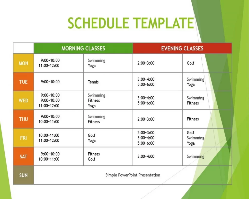 Schedule Template Powerpoint 09