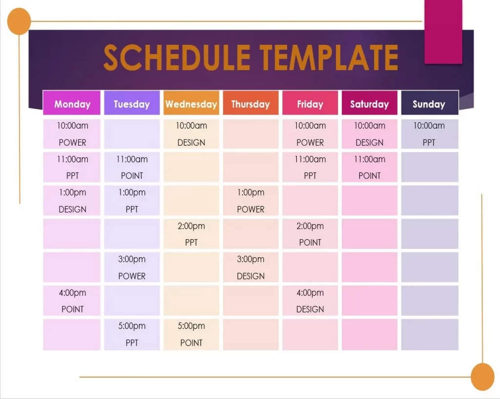 Schedule Template Powerpoint 10