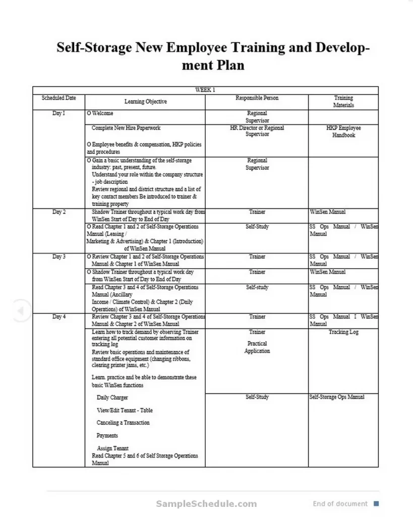 Training Plan Template For New Employees 05