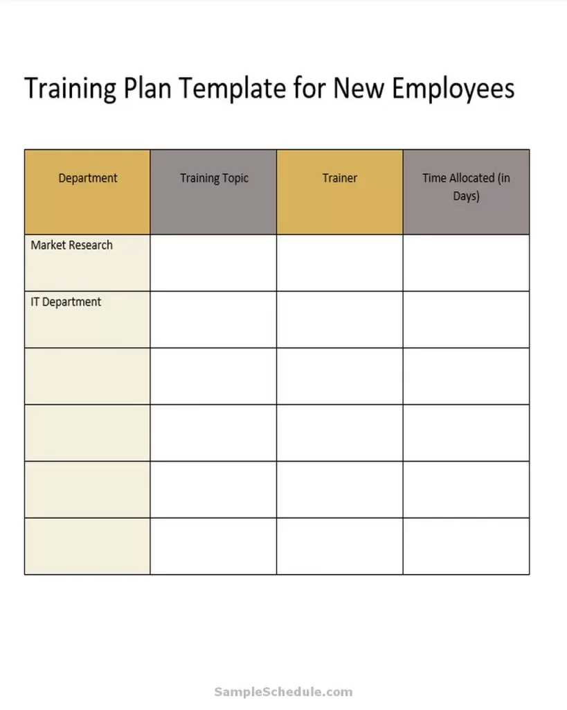 Training Plan Template For New Employees 10