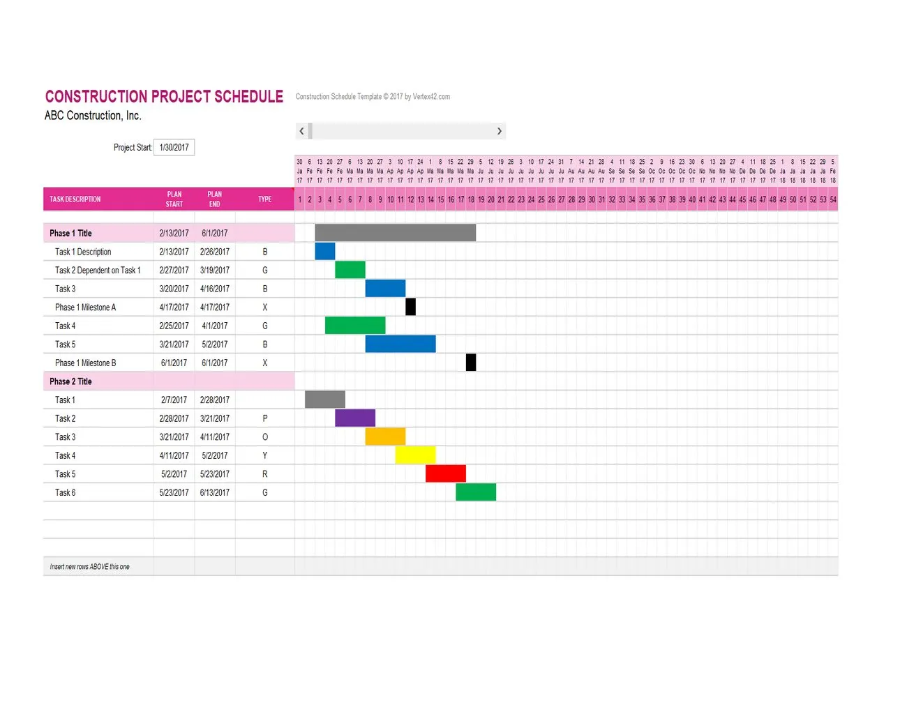 Weekly Construction Project Schedule Template Excel 04
