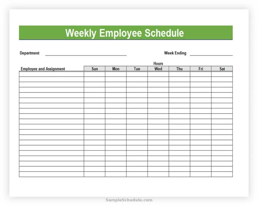 Weekly Employee Schedule Template Excel 05