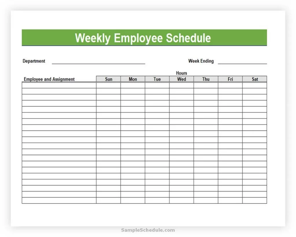 10+ Amazing Weekly Employee Schedule Template Excel - sample schedule