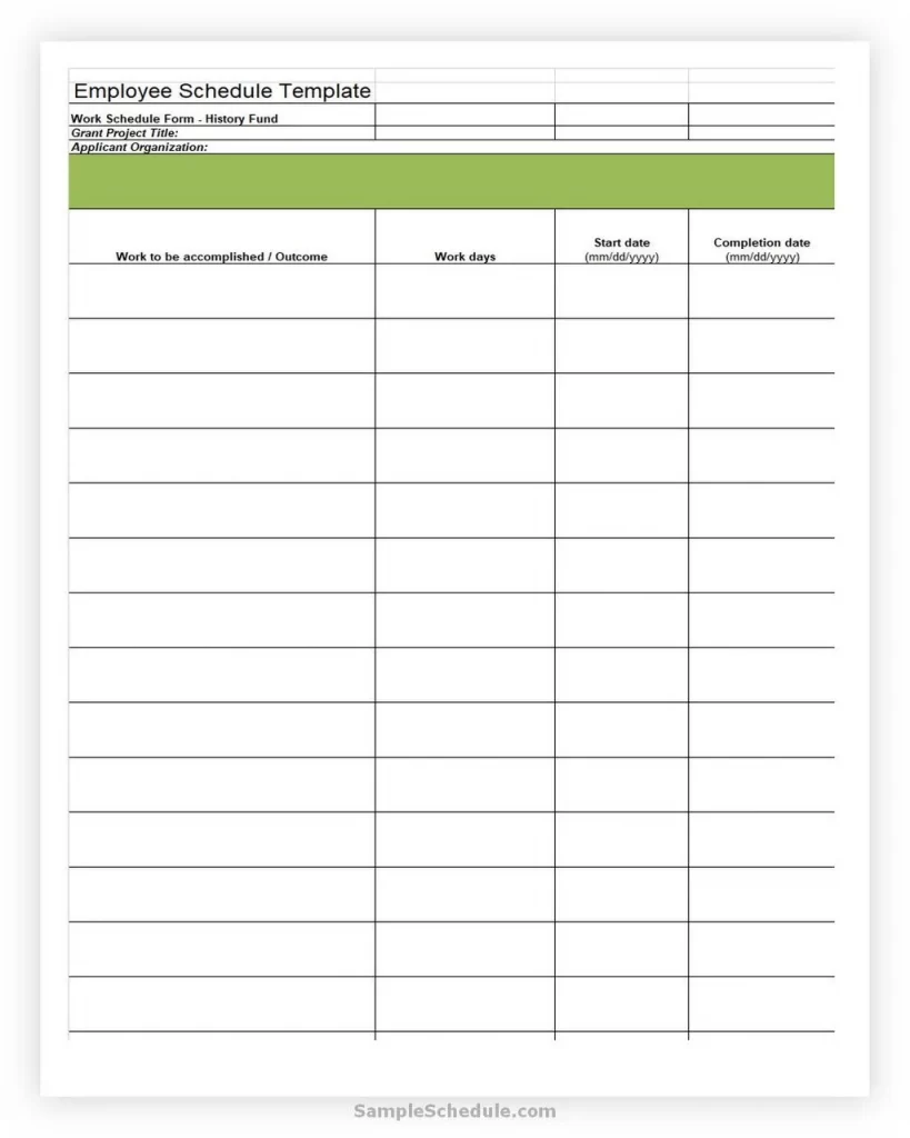 Weekly Employee Schedule Template Excel 07