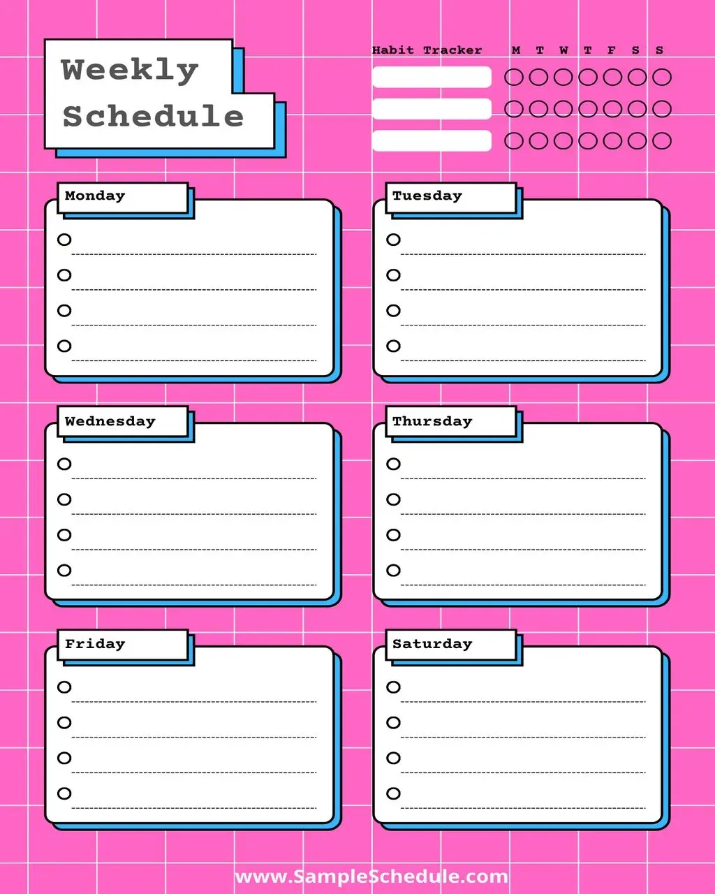 Weekly Schedule Template 08