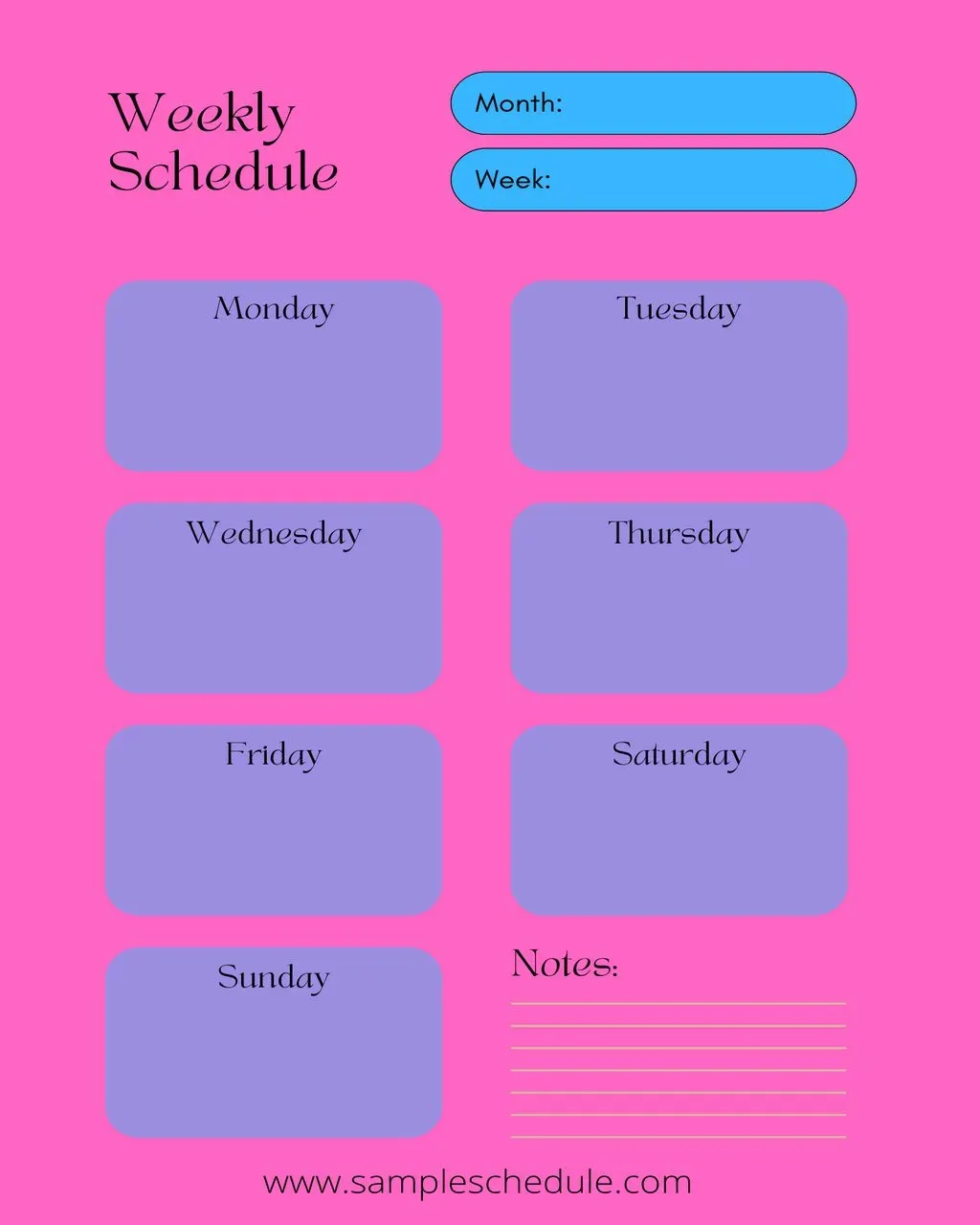 Weekly Schedule Template 09