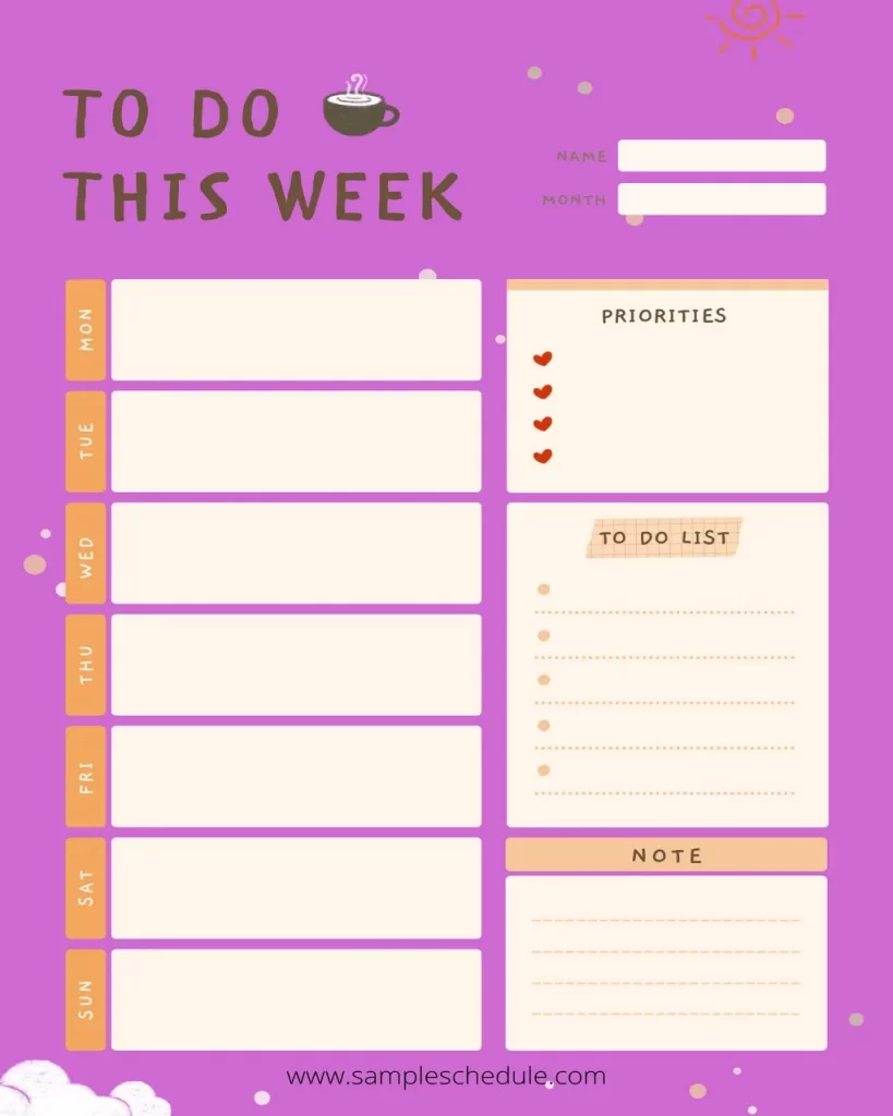 Work Schedule Template PDF 01