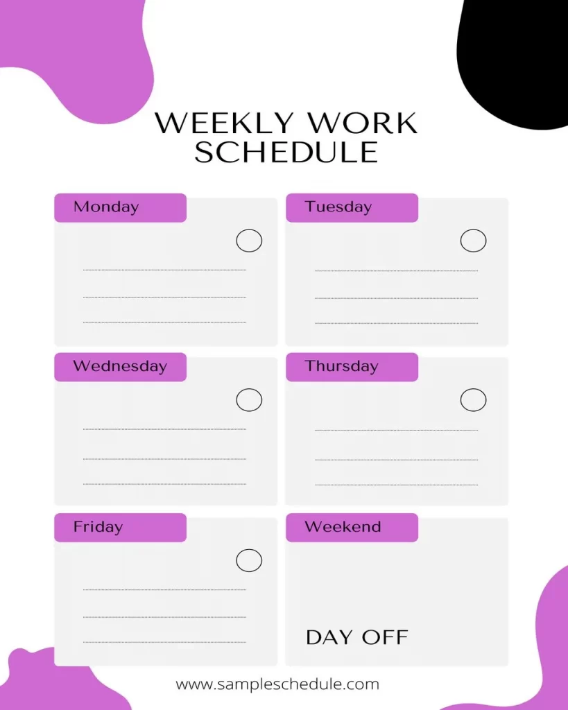 Work Schedule Template PDF 06
