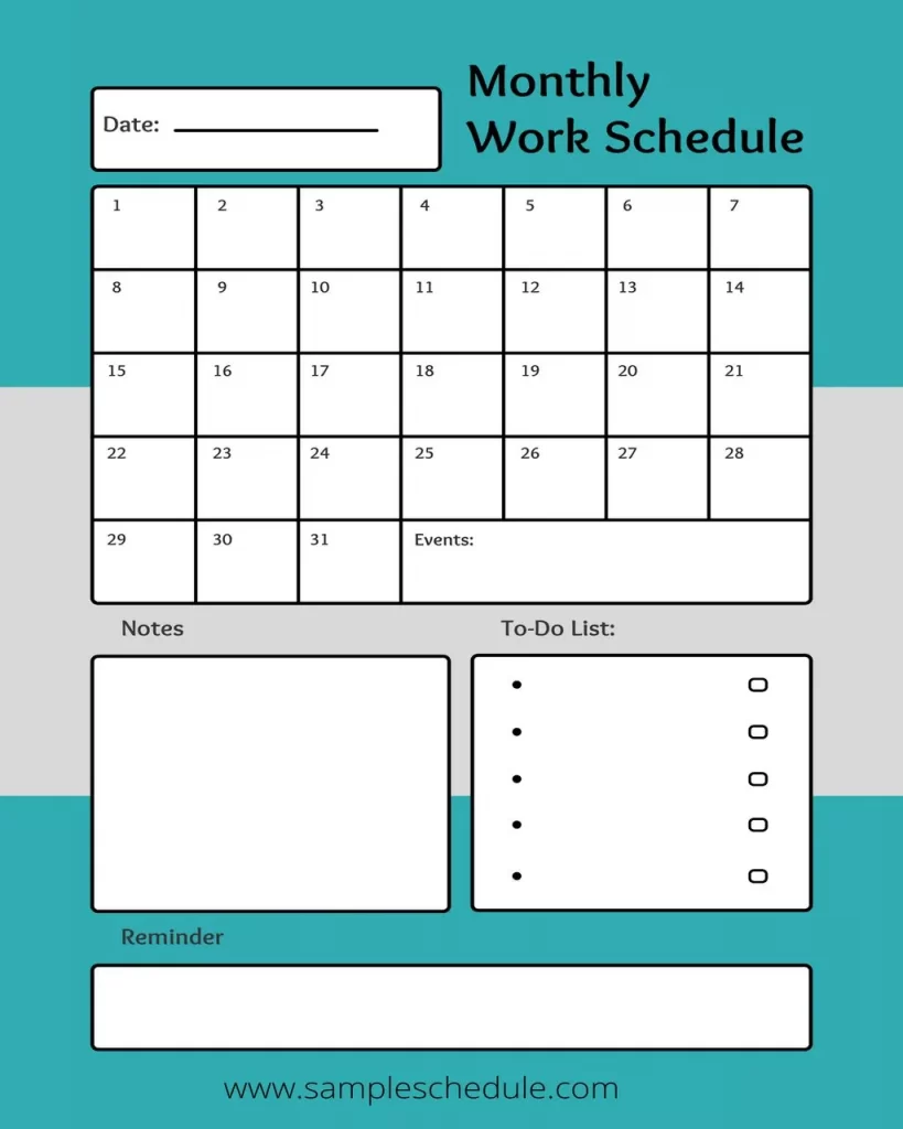 Work Schedule Template PDF 07