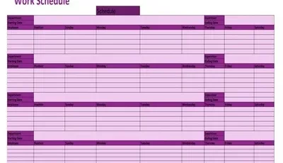 Work Schedule Template Pdf Featured