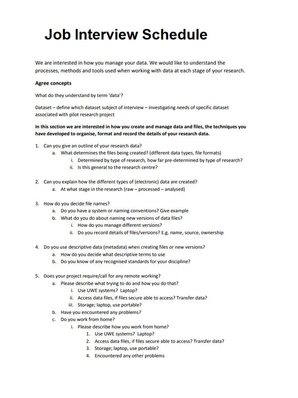 Job Interview Schedule Template