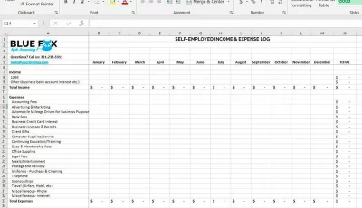 Schedule C Template Excel For Self Proprietors