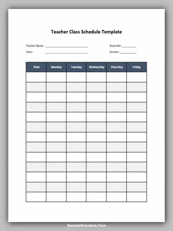 Teacher Schedule Template 02