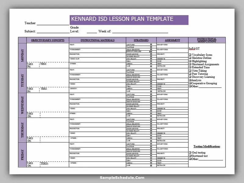 Teacher Schedule Template 04