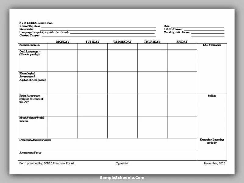 Teacher Schedule Template 05