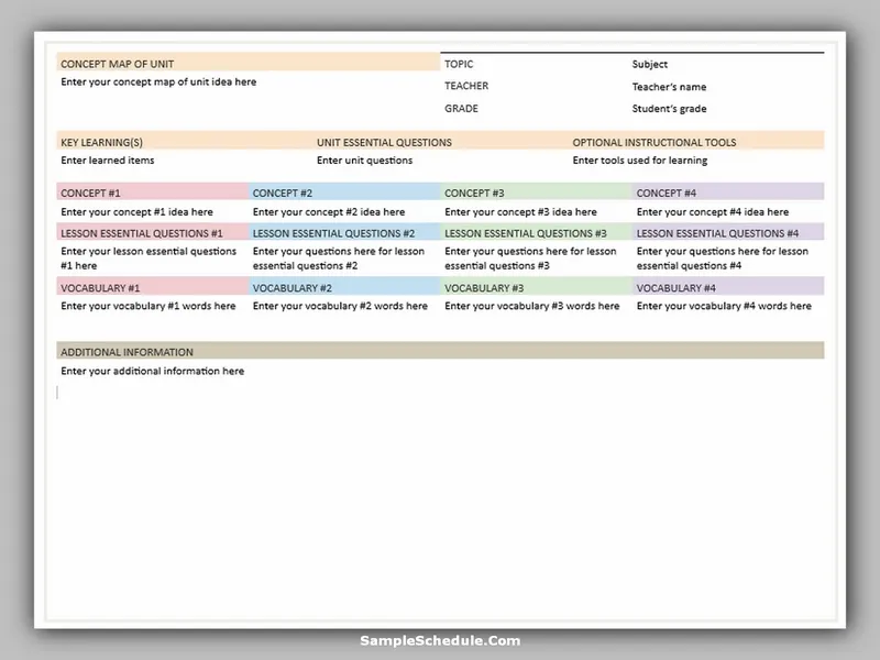 Teacher Schedule Template 06