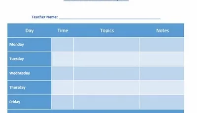 Teacher Schedule Template Featured Images