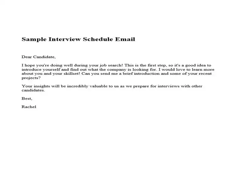 Sample Interview Schedule Email