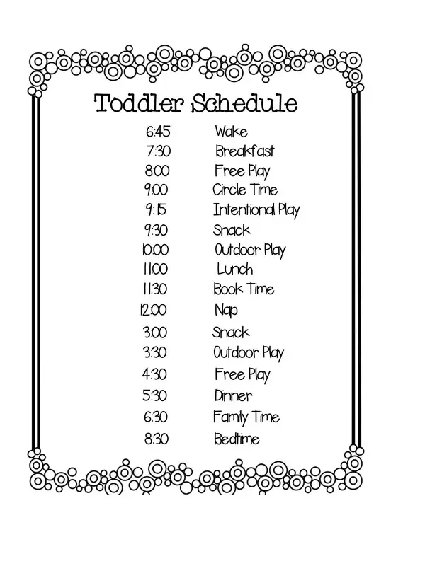 Toddler Preschool Schedule 03