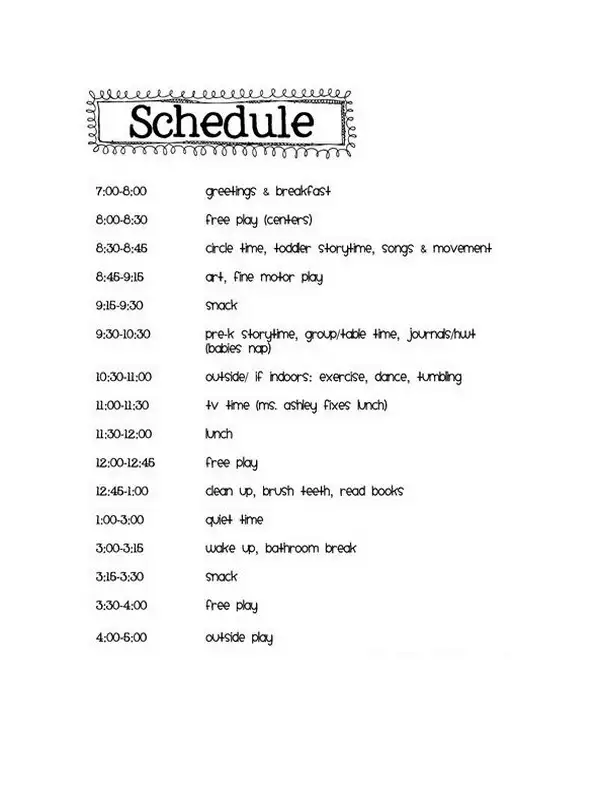 Toddler Preschool Schedule 05